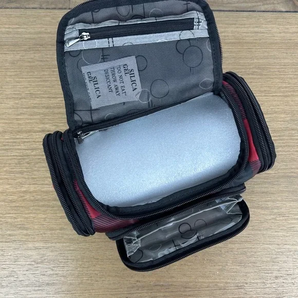 LUG Cosmetics Train Case Buffalo Plaid Red Black New Makeup Travel Bag - Picture 8 of 12